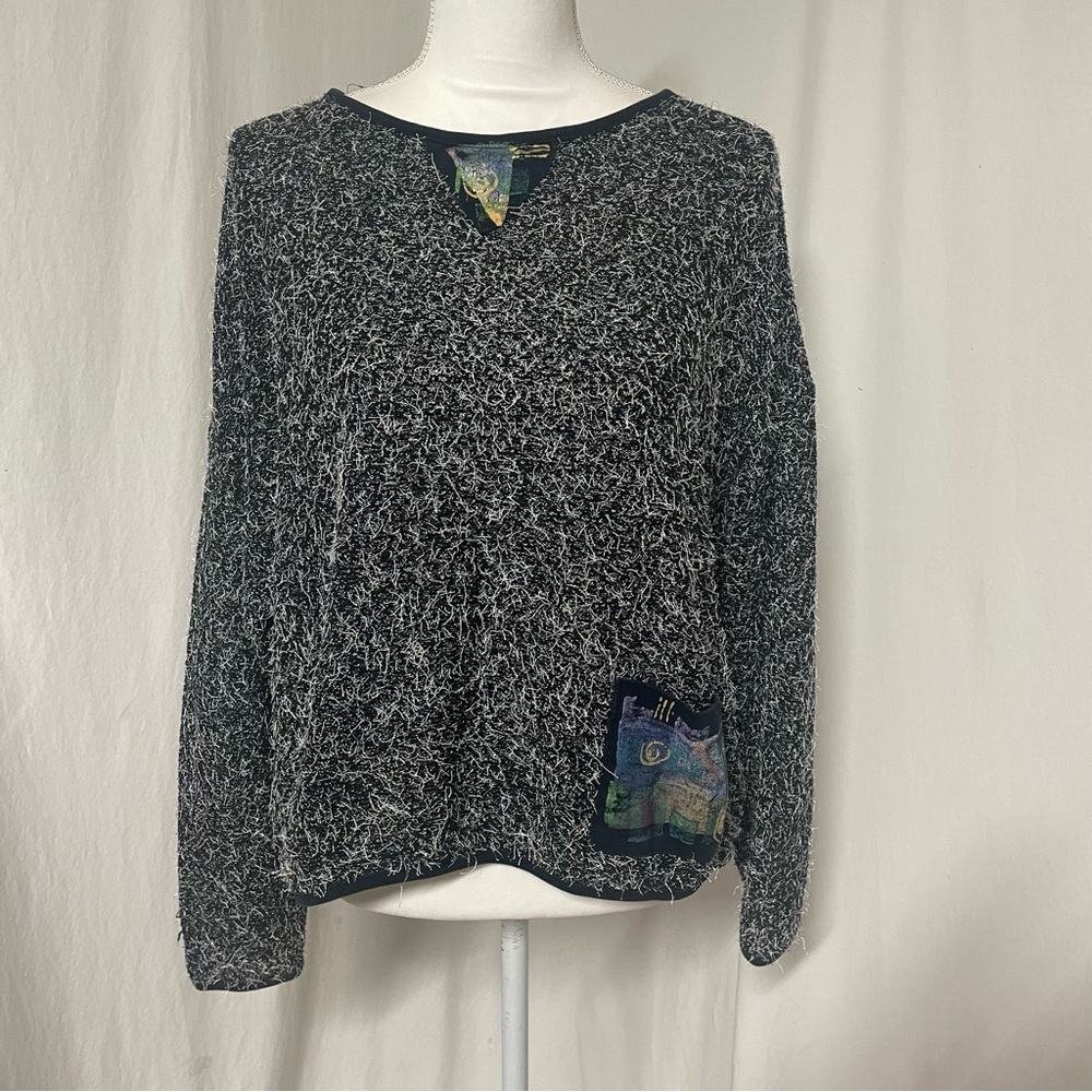 Anthropologie Odile Handpainted Light Weave Sweater XL